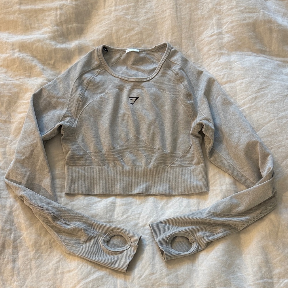 Gymshark Gray Long Sleeve Crop Top